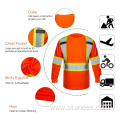 High Visibility Orange Long Sleeve Safety t-shirts
